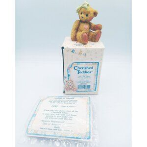 Cherished Teddies Jacki Hugs & Kisses Figurine Box Certificate Priscilla Hillman